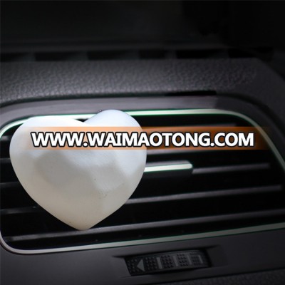 Portable Ceramic Heart Fragrance Car Diffuser With Glass Bottle